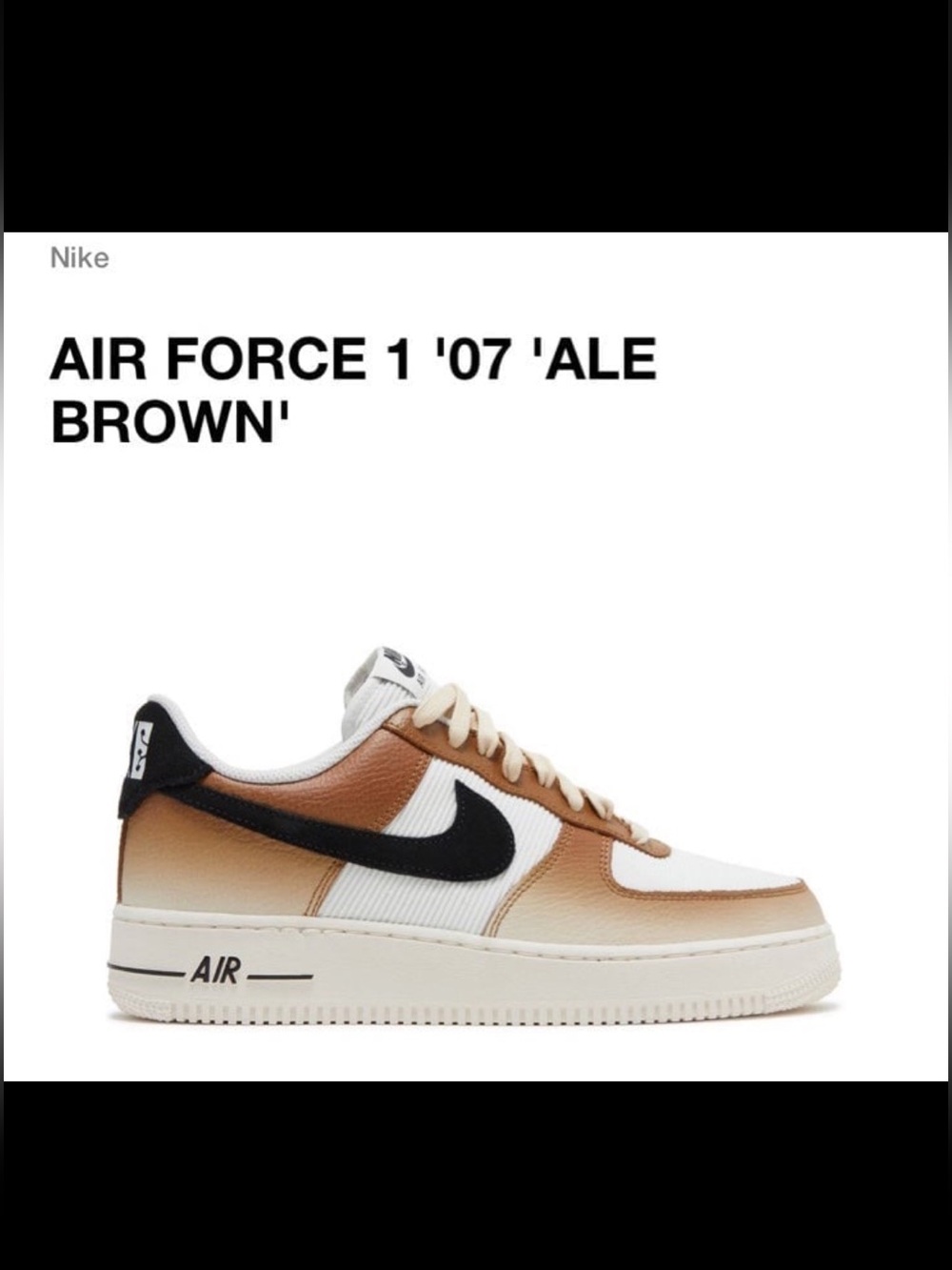 Nike Air Force 1 '07 Ale Brown Low Top Sneakers Womens 8.5